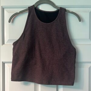 Vuori Burgundy Sleeveless Fitted Crop Tank Top